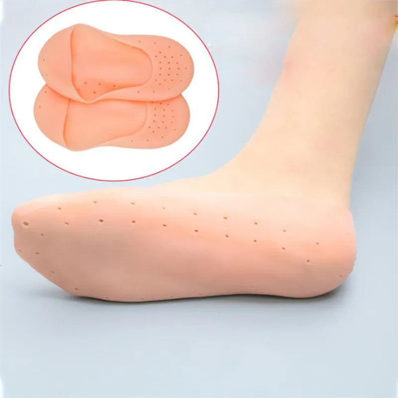 "Revitalize and Soothe Your Feet with Moisturizing Gel Heel Socks - Ultimate Foot Care Solution for Cracked Skin, Pedicure, and Health Monitoring"