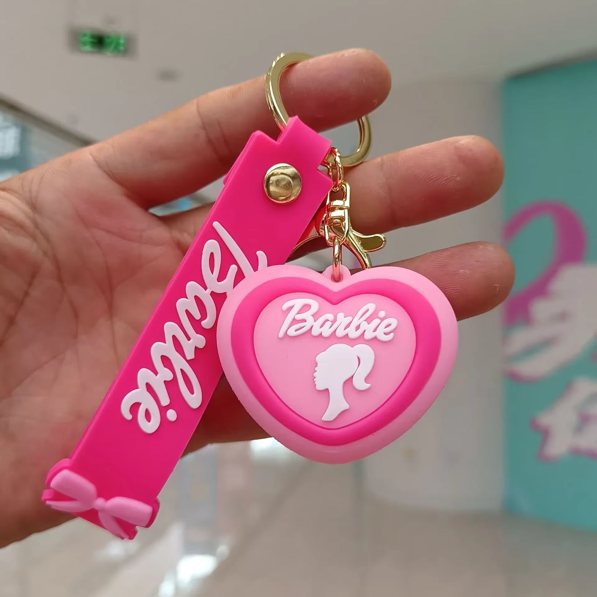 Barbie Letter Keychain Kawaii Cartoon Y2K Love Coin Purse Anime Car Key Pendant Girl Heart Gift Wholesale